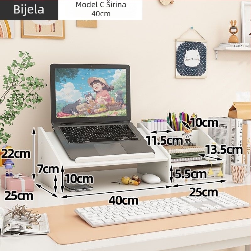 Držač za laptop i monitor, rotirajući stolni podizni nosač, plastika, Ding huixu