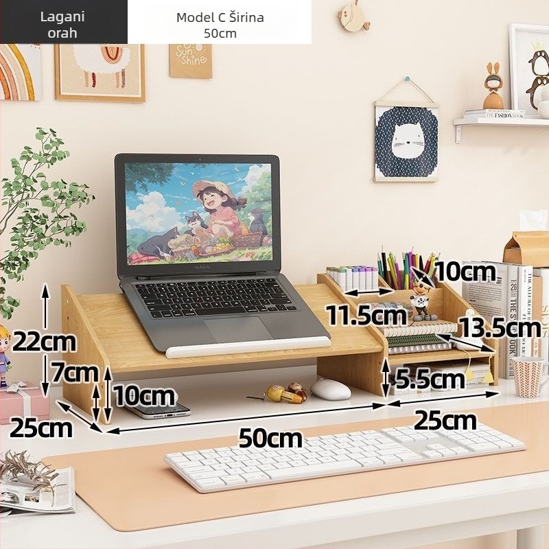 Držač za laptop i monitor, rotirajući stolni podizni nosač, plastika, Ding huixu