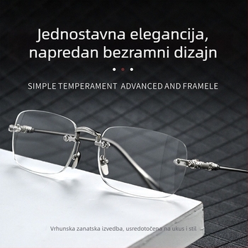 Naočale za čitanje bez okvira s automatskim podešavanjem, raspon dioptrija 100–700, leće od smole