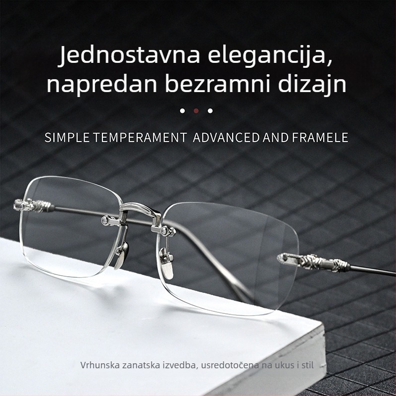 Naočale za čitanje bez okvira s automatskim podešavanjem, raspon dioptrija 100–700, leće od smole