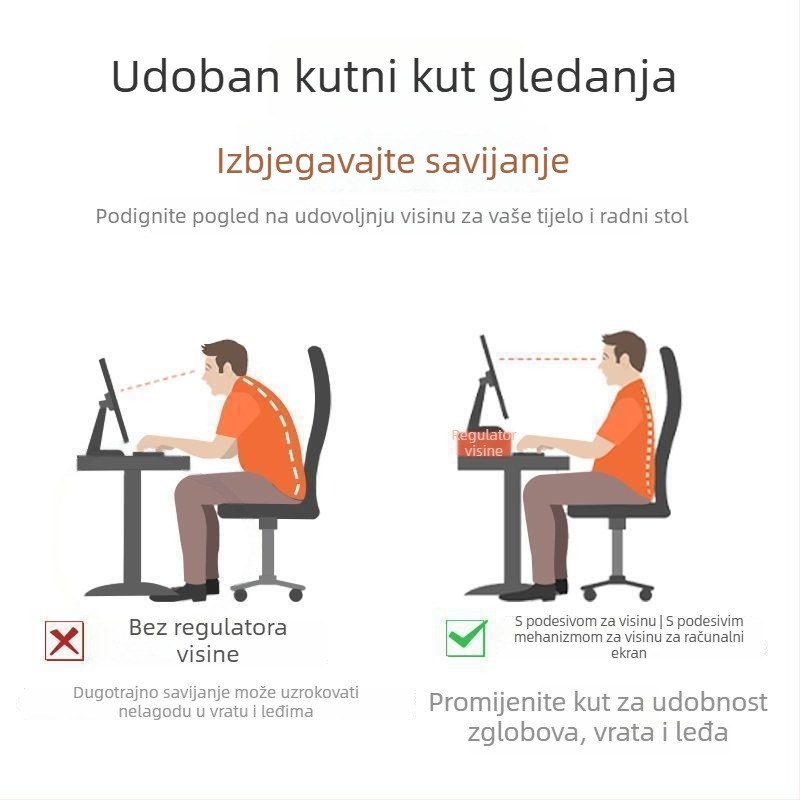Stalak za monitor za stolno računalo s rotacijskim dizajnom, od umjetne ploče, podiže zaslon i ima prostor za pohranu
