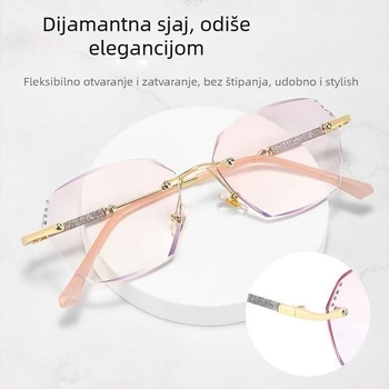 Naočale za čitanje bez okvira, metalni okvir, AC leće, zaštita od plavog svjetla, UV zaštita