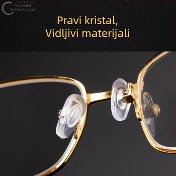 Naočale za čitanje LQ6052, okvir od titanijeve legure, kristalne leće, kvadratnog oblika