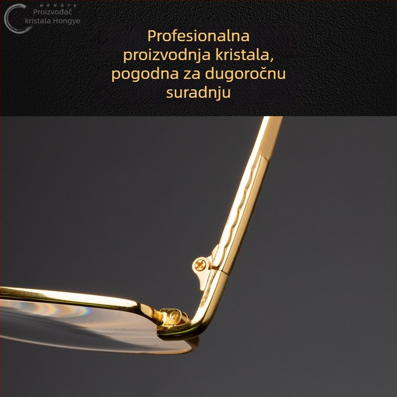 Naočale za čitanje LQ6052, okvir od titanijeve legure, kristalne leće, kvadratnog oblika