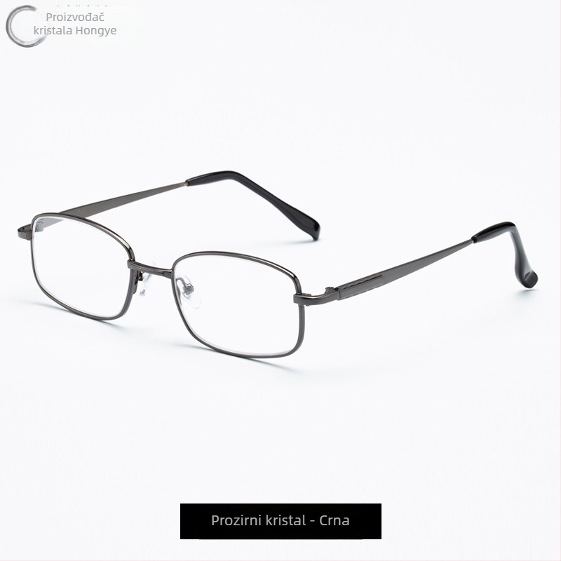 Naočale za čitanje LQ6052, okvir od titanijeve legure, kristalne leće, kvadratnog oblika