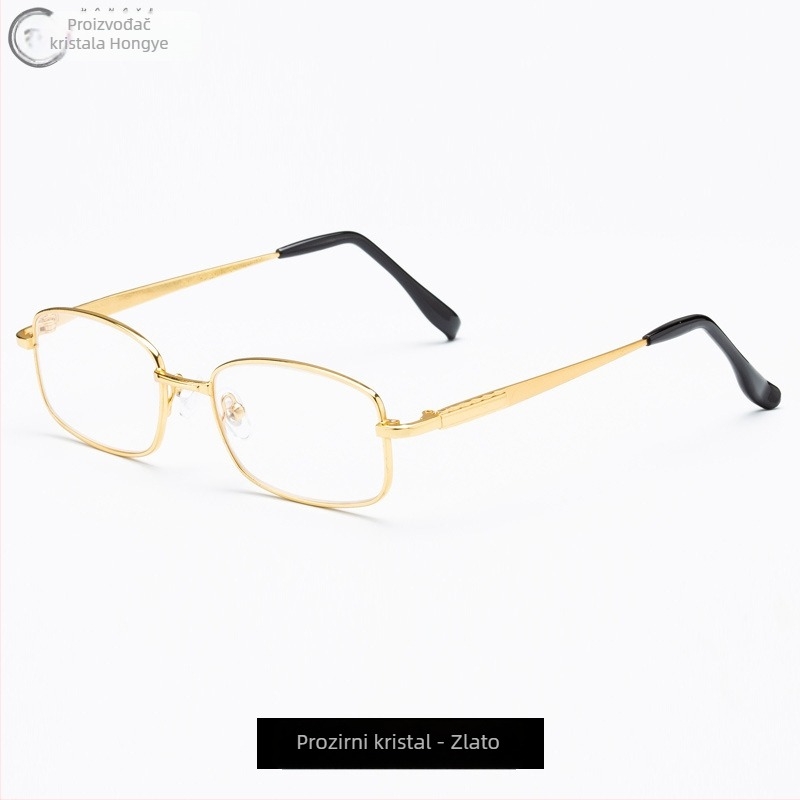 Naočale za čitanje LQ6052, okvir od titanijeve legure, kristalne leće, kvadratnog oblika