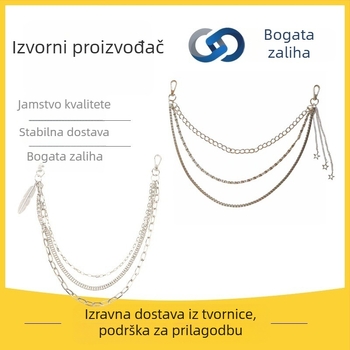 Pojas za struk s oblikom lista, metalni, elektroplatirane površine, unisex dodatak u punk hip-hop stilu