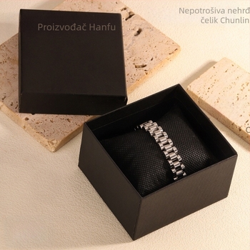 Nerđajući čelični narukvica, elektroplatiranje, valoviti dizajn, stil za parove, ljeto 2024