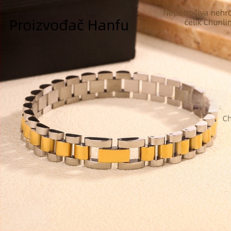 Nerđajući čelični narukvica, elektroplatiranje, valoviti dizajn, stil za parove, ljeto 2024