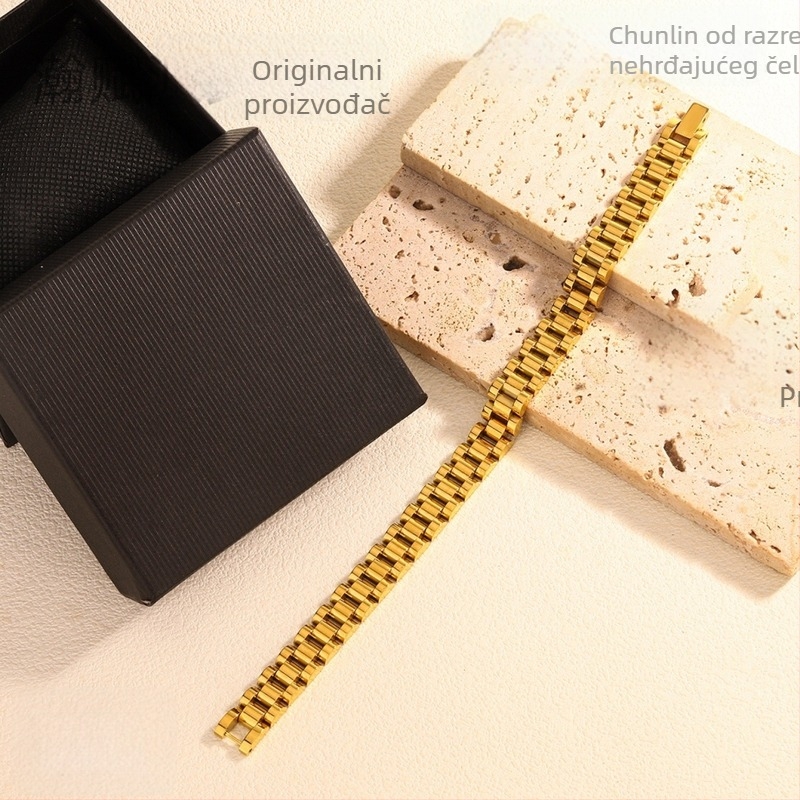 Nerđajući čelični narukvica, elektroplatiranje, valoviti dizajn, stil za parove, ljeto 2024