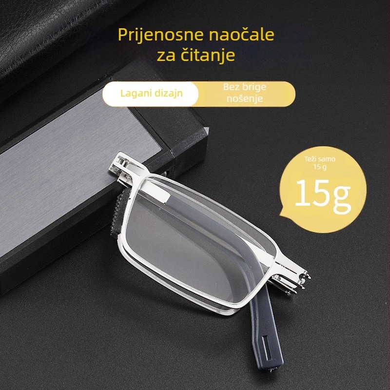 Naočale za čitanje s lećama od smole, zaštita od plavog svjetla, metalni okvir s punim ramom, kvadratni oblik, proljeće 2025