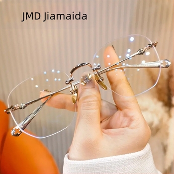 Bezokvirne naočale za čitanje, anti-plavo svjetlo, PC leće, metalni kvadratni okvir, za velike oblike lica