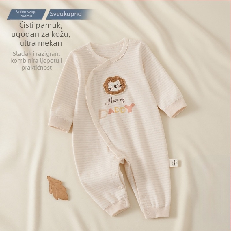100% pamuk kombinezon s dugim rukavima, bez šavova, za novorođenčad, unisex, proljeće i jesen