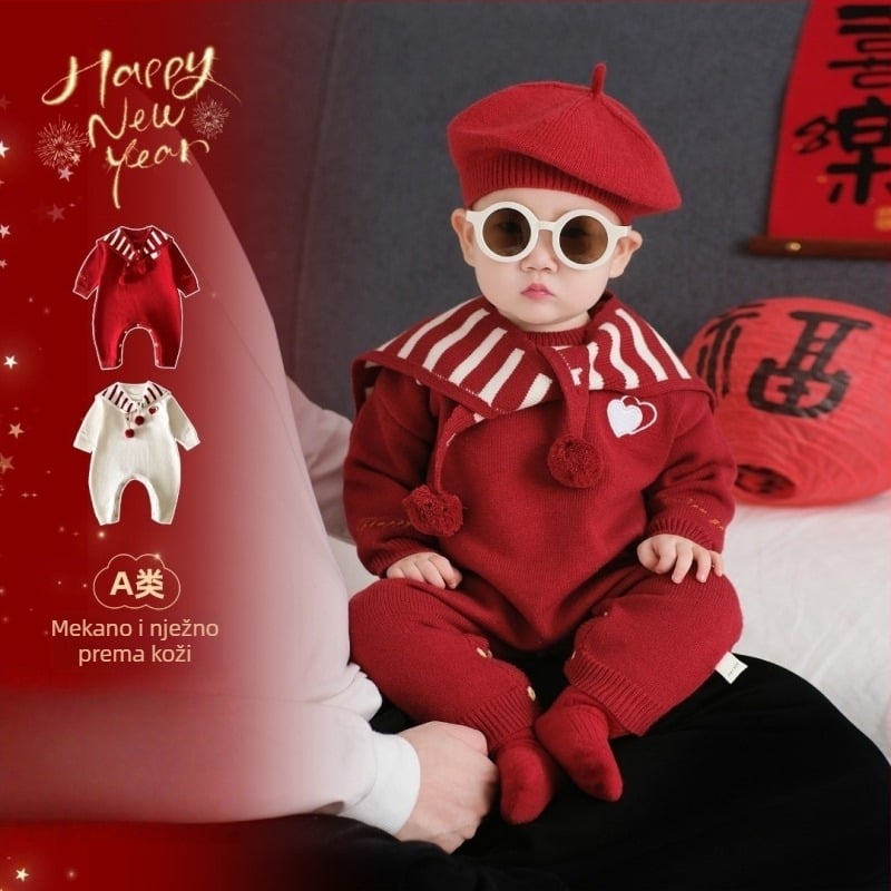 Pamukasta zimska kombinacija za bebe, unisex, dugi rukavi, debela tkanina, za novorođenčad