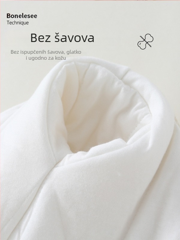 Dječji zimski prešivani kombinezon, 100% pamuk, unisex, novorođenče 0–1 godina, dugi rukavi, bez kapuljače, prednje zatvaranje
