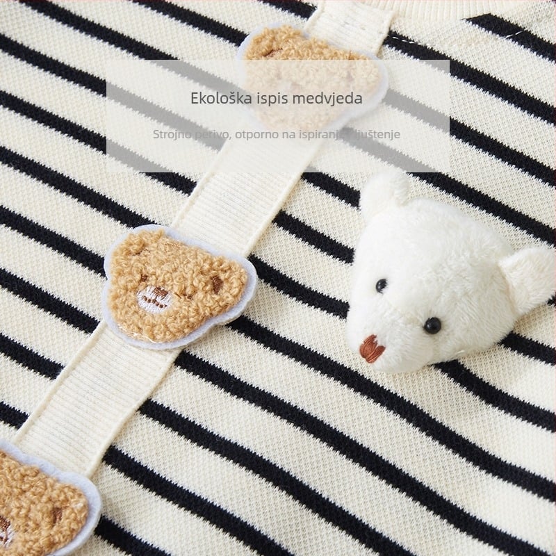 Dječji bebi kombinezon s dugim rukavima, pamuk-mješavina 87% pamuka, unisex, prednje zatvaranje na jedno red gumba, za proljeće-jesen-zimu, novorođenčad 0–12 mjeseci do 80 cm