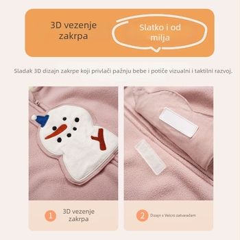BBQB dječji kombinezon s flisom, debeli zimski, unisex, dugi rukavi, zatvarač