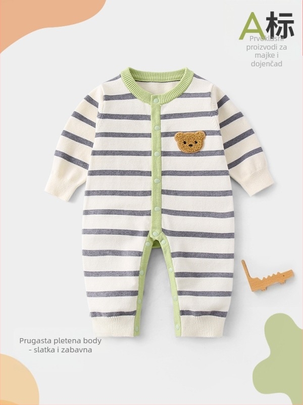 Beba romper, 90% pamuk, dugi rukavi, korejski stil, za novorođenčad 0–12 mjeseci