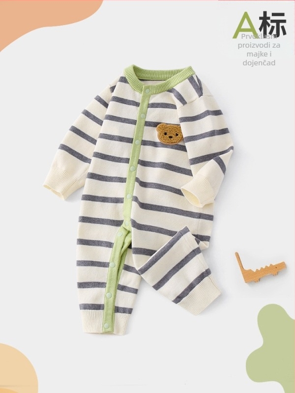 Beba romper, 90% pamuk, dugi rukavi, korejski stil, za novorođenčad 0–12 mjeseci