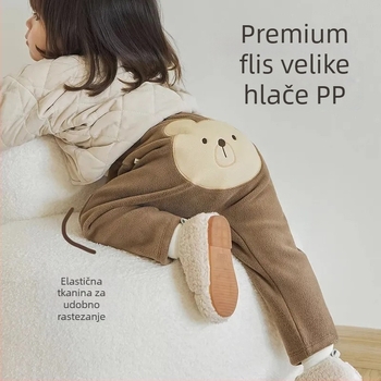 Dječje hlače s fleec podstavom, korejskog stila, Orly Velvet tkanina, 95% poliester, za bebe 1–3 godine, zima