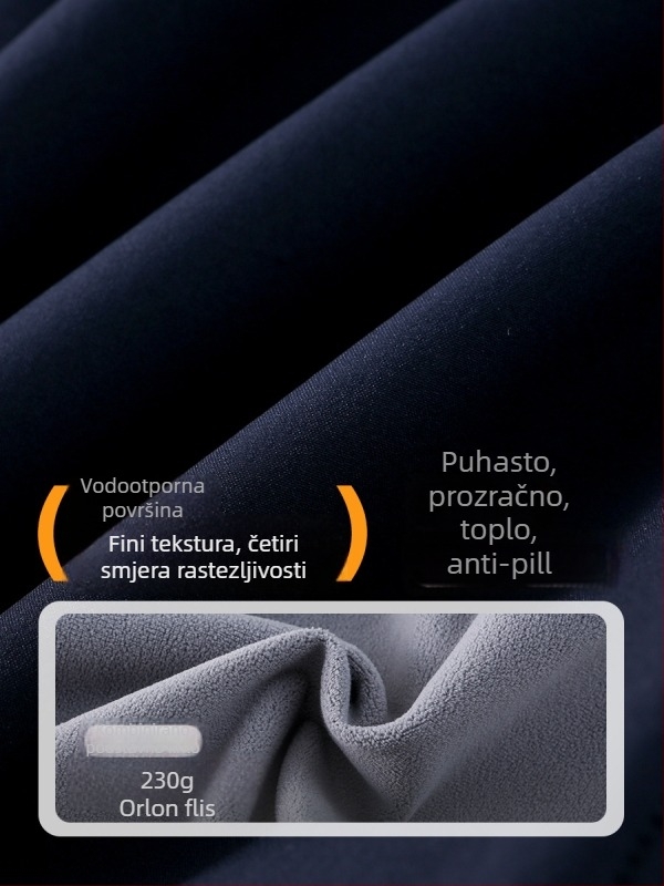 Muške dječje fleece cargo hlače – dvostruki poliester, fleece podstava, reflektirajući tretman, srednji struk s elastikom, jednofarbni dizajn za jesen-zimu