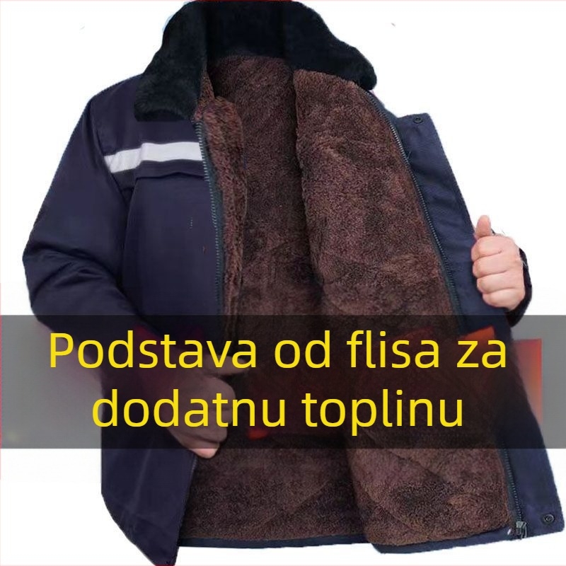 Zimska radna jakna s pamukovim punjenjem, reflektirajućim detaljima, topla, otporna na mrlje, unisex