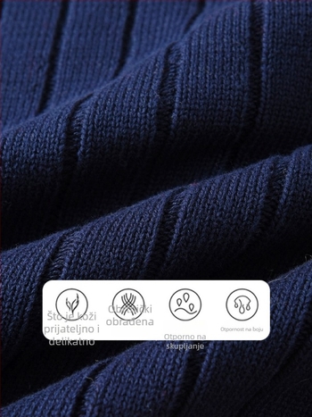 Dječji prugasti pleteni kardigan, pamuk 100%, V-izrez, dugi rukavi, prednje kopčanje jednim gumbom, akademski stil, za djecu 3–8 godina, jesen–zima