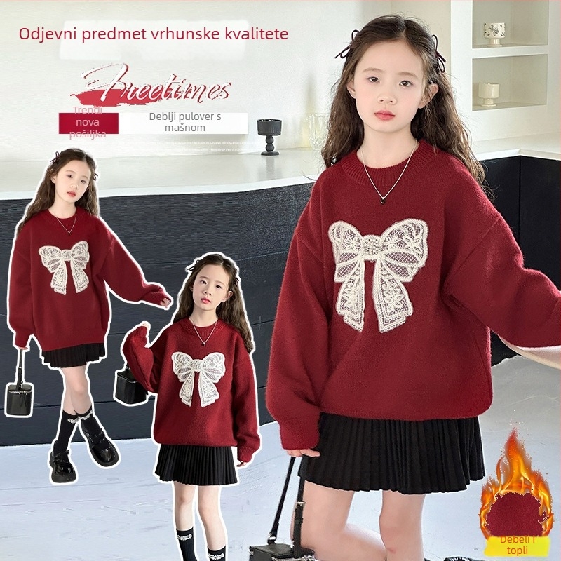 Dječji casual pulover s okruglim izrezom, dugi rukavi, zimska sezona