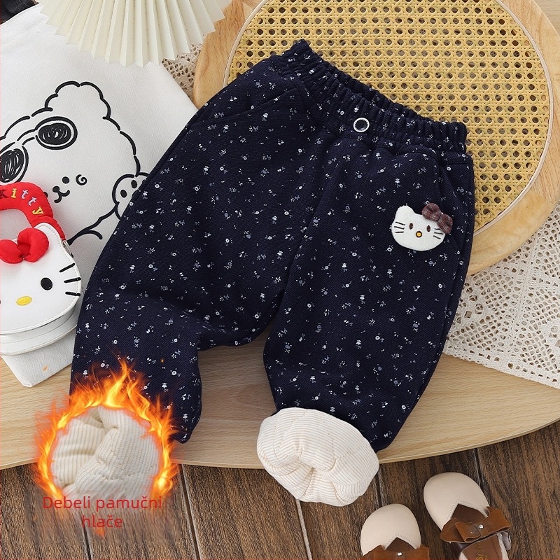 Dječje zimske hlače s flecom, 95% pamuk, ležerni stil, za uzrast 1–3 godine