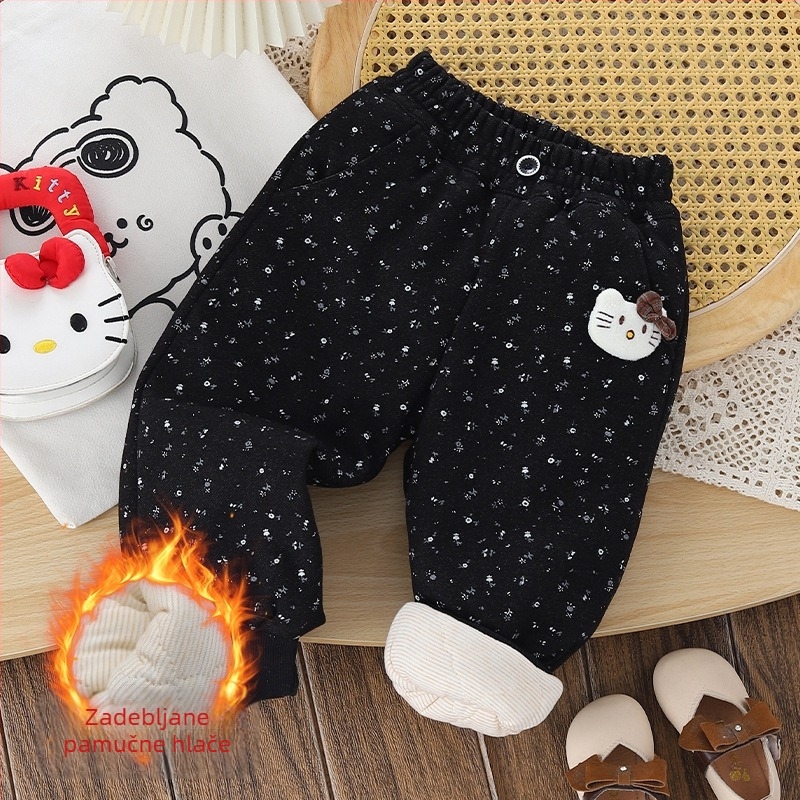 Dječje zimske hlače s flis podstavom, debele pamukaste, tople unisex (95% pamuka)