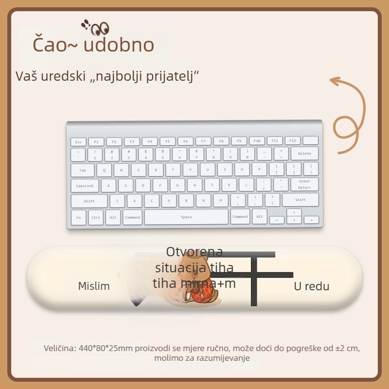 Podložak za zglob miša, mala veličina, kapibara držač ruke, mini uredski jastučić za tipkovnicu