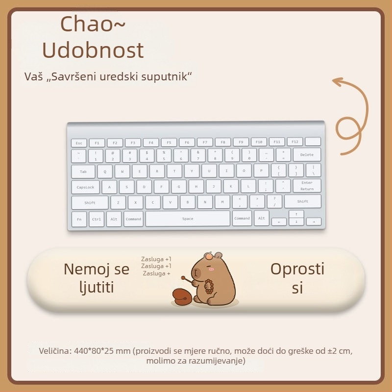 Podložak za zglob miša, mala veličina, kapibara držač ruke, mini uredski jastučić za tipkovnicu
