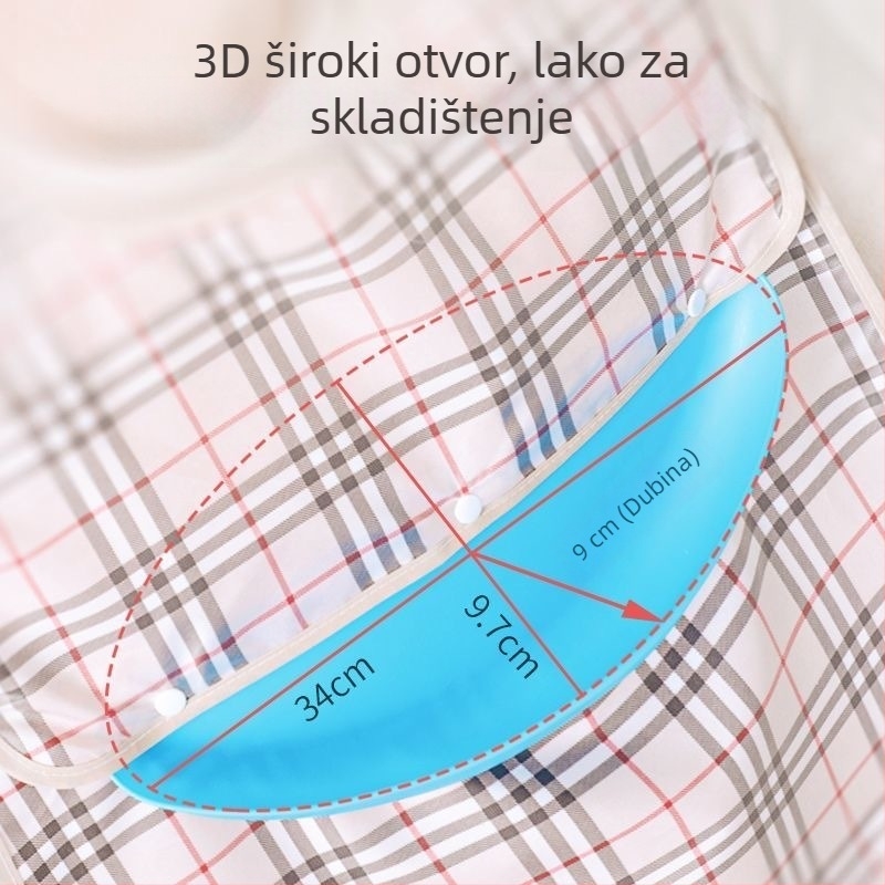 Hranilni bib za starije osobe, Neck-Style vodootporan, Poliester, Mrežasti uzorak, Unisex