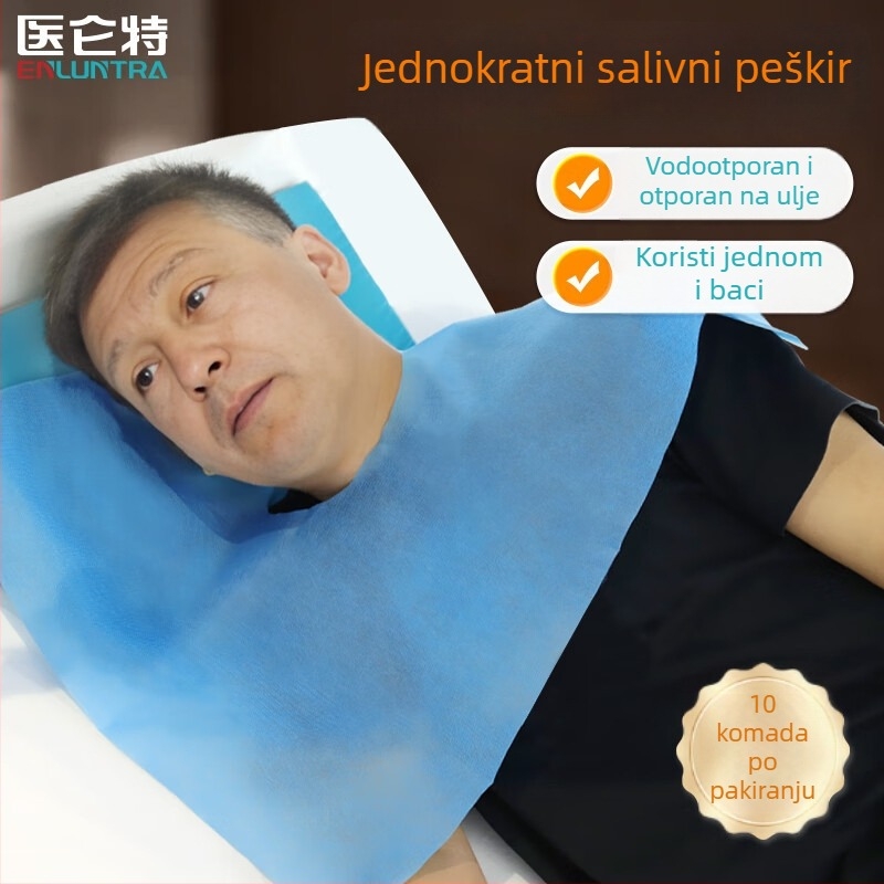Odrasli jedilni bib Yilunte, vodootporan i otporan na prljavštinu, tkanina ručnika, poliestersko vlakno, prugasti uzorak