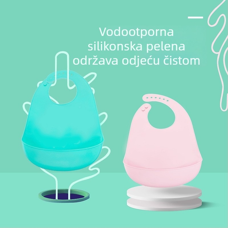 Silikonski bebiri za djecu – vodootporni, izuzetno tanki, prehrambene kvalitete; karikatura uzorak; uzrast 1–3 godine