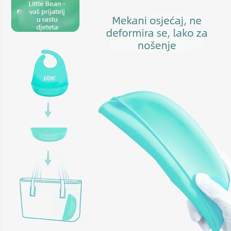 Silikonski bebiri za djecu – vodootporni, izuzetno tanki, prehrambene kvalitete; karikatura uzorak; uzrast 1–3 godine