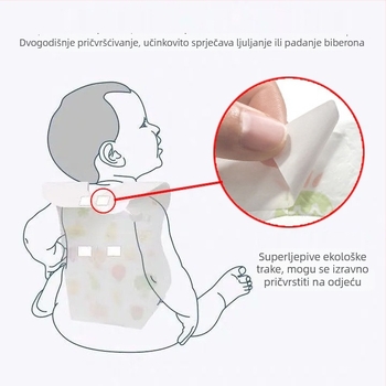 Jednokratni dječji prekrivač za brkove s džepom za sakupljanje hrane, vodootporan, ne-tkani materijal, uzorak životinja/karikatura, za bebe i djecu 0–6 godina