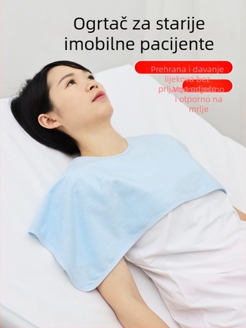 Saliva bib za obroke i lijekove, bambusova vlakna, vodootporna barijera, jednofarbni uzorak