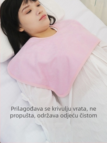 Saliva bib za obroke i lijekove, bambusova vlakna, vodootporna barijera, jednofarbni uzorak