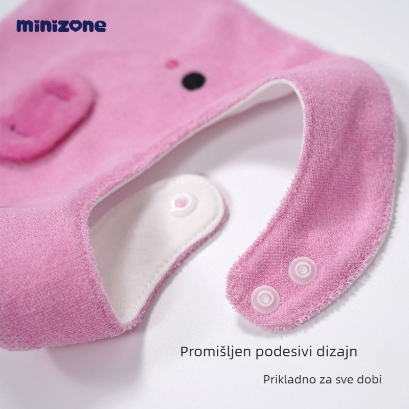 Minizone dječja baveta za slinu s crtanim uzorkom, pamuk, zatvaranje kopčom, za djecu 0-3 godine