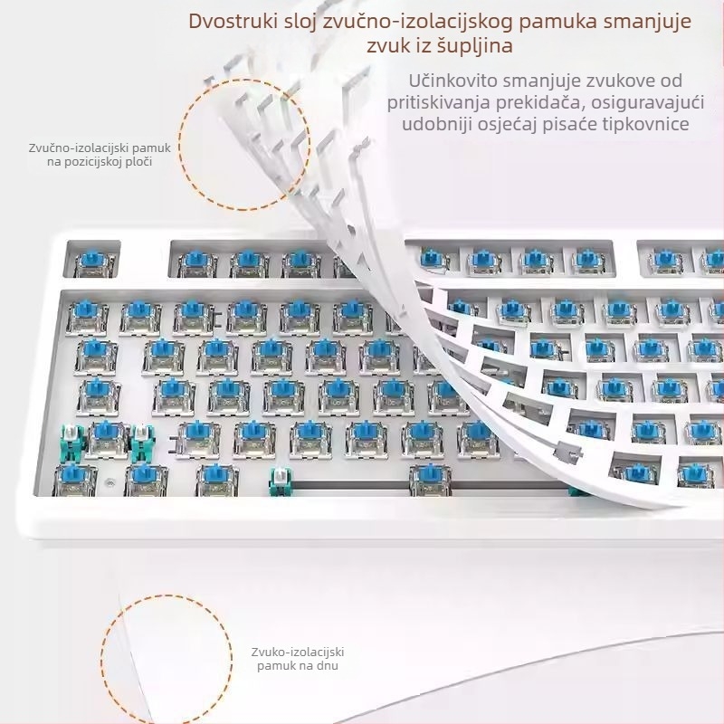 104-tipkovnica s mehaničkim prekidačem, žična, za stolna računala, jednobojno osvjetljenje, duljina kabela 1,6 m