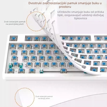 Mehanička tipkovnica s 104 tipkama, žično povezivanje, prekidač tipa osi, kabel duljine 1,6 m