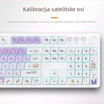 Zhuoqi mehanička tipkovnica, 104 tipke, zeleni prekidači, žičana veza, kabel 1,6 m, jednobojno pozadinsko osvjetljenje