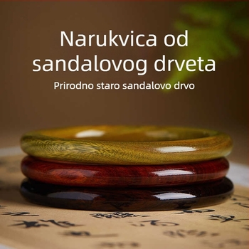 Prirodni sandalov drvni narukvica za žene, novi kineski stil nakita, ručno izrađen starinski dizajn; Materijal: Drvo; Obrada: Poliranje; Stil: Originalni dizajn; Godina lansiranja: jesen 2024