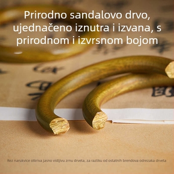 Prirodni sandalov drvni narukvica za žene, novi kineski stil nakita, ručno izrađen starinski dizajn; Materijal: Drvo; Obrada: Poliranje; Stil: Originalni dizajn; Godina lansiranja: jesen 2024