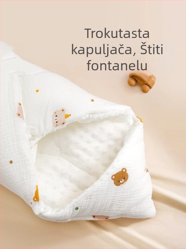 Swaddle deka za novorođenče, debela za jesen-zimu, uzorak životinja, tkanina od prediva, sigurnosni nivo A