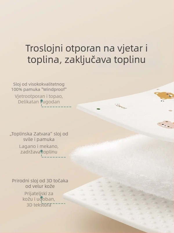 Swaddle deka za novorođenče, debela za jesen-zimu, uzorak životinja, tkanina od prediva, sigurnosni nivo A