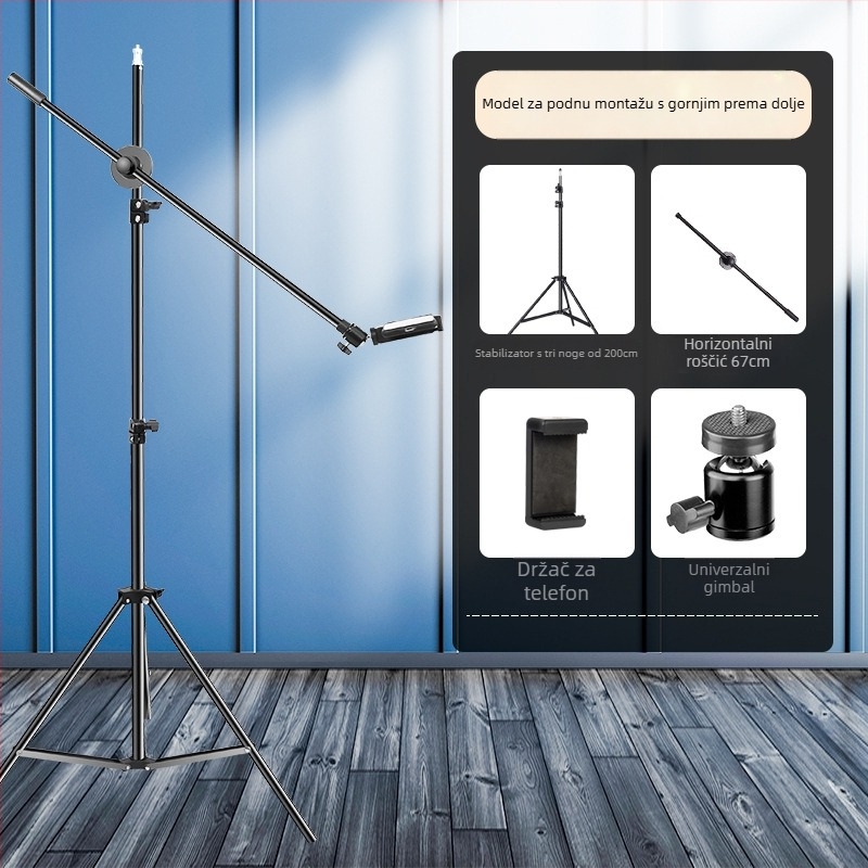 Nadstolni držač za mobitel za profesionalno snimanje s rasvjetom za livestream i selfie (Tip: Air bag holder; Materijal: Alloy; Stil: Simple)