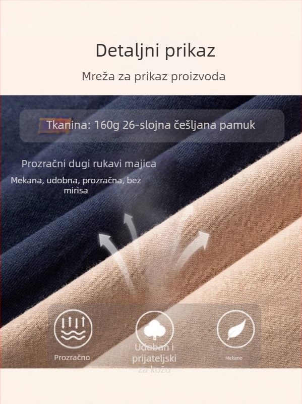 Dječja majica s dugim rukavima, korejskog stila, 100% pamuk, okrugli izrez
