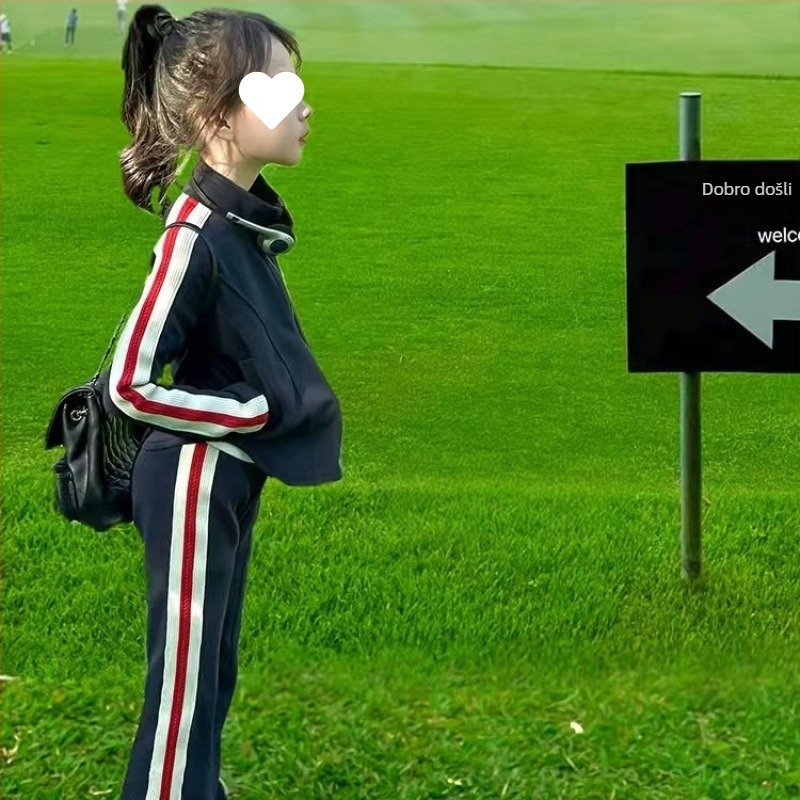 Djevojčice dvodijelni sportski komplet, koledž stil, dugi rukav, pamuk 81–90%, proljeće 2025